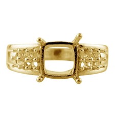 Semi Mount Causal Ring 8MM Cushion Shape Cabusion Cut Sterling Silver