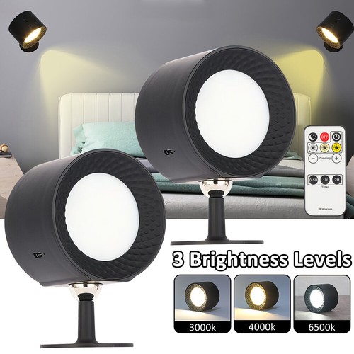 2PCS Wall Mounted Bedside Closet Lamp LED Touch Reading Light Dimmable 3 color
