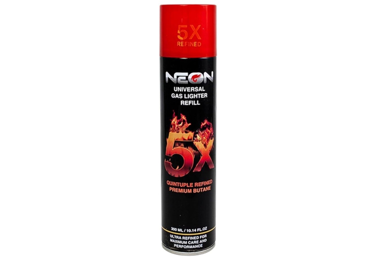 Neon Lighter 5X Gas Refill Butane Fluid Fuel Refined 300ml 10.1 (Pack of 3)