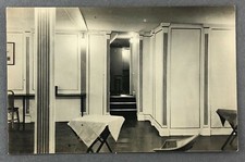 R101 BRITISH AIRSHIP LOUNGE VINTAGE REAL PHOTO POSTCARD RPPC RAF - DIRIGIBLE -2