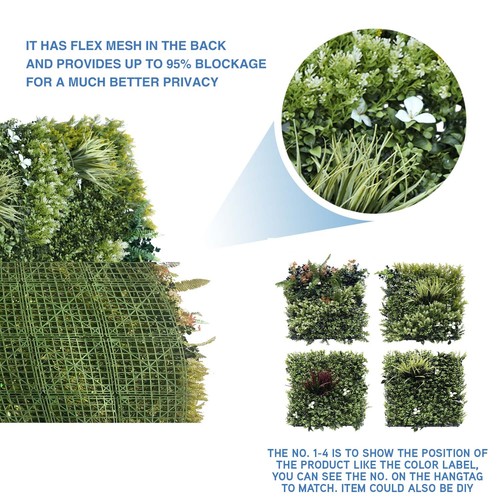 40"x40" Artificial Imitación 3D Hoja Mezcla Privacidad Valla Pantalla Decoración Panel Seto #4 - Imagen 4 de 8