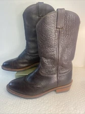 American Made - Chippewa - Bison Leather Cowboy Boots - Size 12 EE - 29555 *read