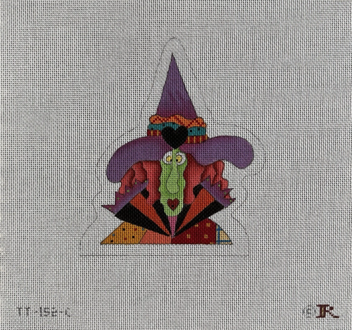 Wacky Witch TT-152-C Renaissance Handpainted Needlepoint Canvas 18ct 6 x 5 - Picture 1 of 3