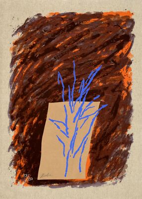 JOSEP NIEBLA Spain Morocco 1991 original signed serigraph collage on canvas