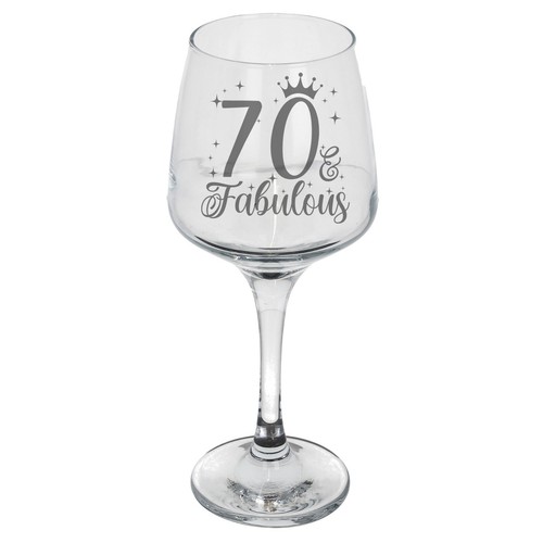 70 & Fabuloso Vaso de Vino Grabado - Regalo de Cumpleaños 70 - Vaso Personalizado 70 - Imagen 15 de 25