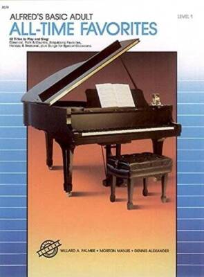 Alfred's Basic Adult Piano Course All-Time Favorites, Bk 1: 52 Title - VERY GOOD