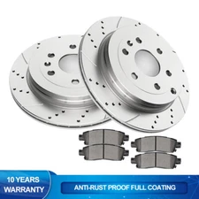 REAR Disc Rotors + Brake Pads for Chevy Traverse GMC Acadia Buick Enclave