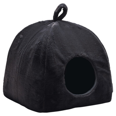 Beeztees Katzenhaus Moza 40x40cm anthrazit Plüsch für Katzen Rückzugsort