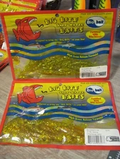 2 Packs Big Bite Saltwater 3" Bio Shrimp Soft Fishing Baits Chartreuse Glitter