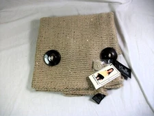 The Riverton Wrap Shawl Noelle Tan - Gold Tone Sequins New