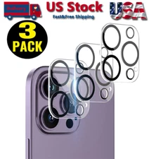 3x For iPhone 15 14 13 12 11 Pro Max Tempered Glass Camera Lens Cover Protector