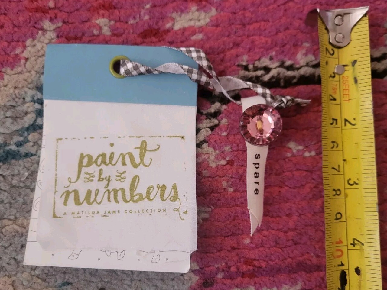 Matilda Jane paint by Numbers RARE hang tag & replacement pink rhinestone button image 2