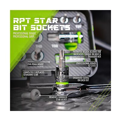【phoebe-T】プリーター GRIPEDGE Tools | 14PC RPT Star Driver Set | Sizes T6 - T60