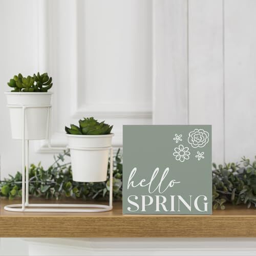 Rustic Farmhouse Spring flowers Table Decor Country Home Office Desk Hello - Bild 2 von 6