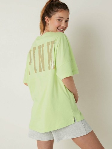 Victoria's Secret Pink Varsity Short Sleeve Crew Tee (CHOOSE YOUR COLOR) - Picture 23 of 66