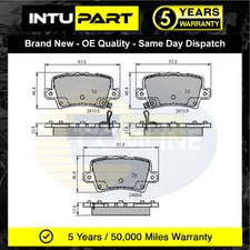 Fits Honda Civic 2001- CR-V 2012- + Other Models Intupart Rear Brake Pads Set