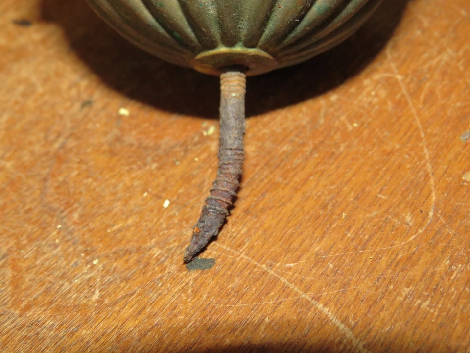 Antique Colonial or Victorian Metal Brass Furniture Finial, 2 by 2 1/2 Inches - Image 2 of 4