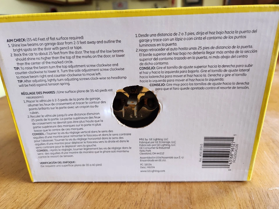 Sistema de 2 faros halógenos rectangulares de haz alto/bajo 1 GE H6054 (2B1) Foto 2 de 3