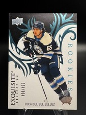2024-25 ICE Hockey LUCA DEL BEL BELLUZ Platinum Blue Exquisite Rookie /199 #R24