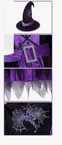 NEW NIP WITCH ENCHANTED COSTUME Girls S/M 4-6X Purple Black Halloween Child - Picture 2 of 8