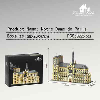 8225pcs notre dame de paris Bausteine Welt klassisches Architektur modell moc