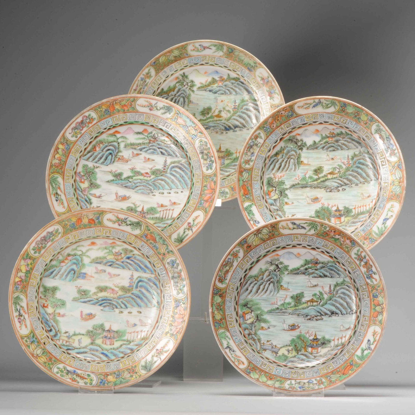 Antique Dinner Set 19th/20th C Chinese porcelain Cantonese dishes