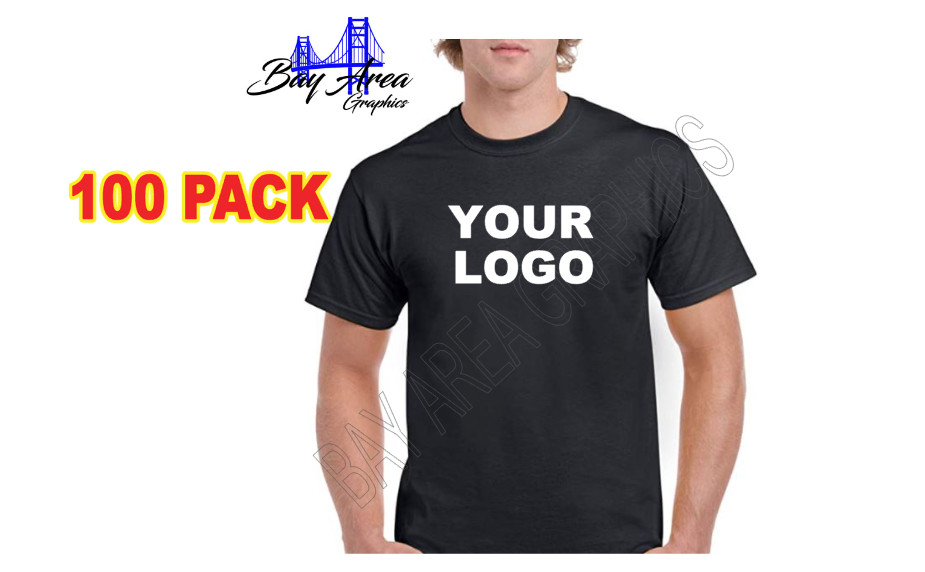 100 PACK PERSOALIZED T-SHIRT  TEXT LOGO DESIGN *FRONT ONLY* UNISEX 100percent COTTON image 8