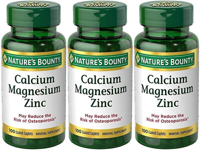 Nature's Bounty Calcium Magnesium Zinc D3 - Bone Health Support 100 ct - 3 Pack