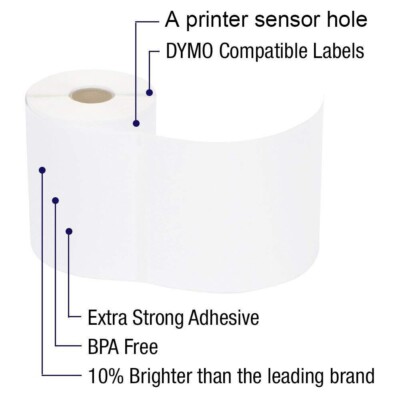 6 Rotoli Etichette Termiche 4x6 - 1320 Etichette Per Spedizioni - Compatibile Dymo 4XL