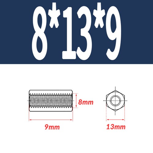 M3 M4 M5 M6 M8 - M24 Hex Rod Coupler Nut Coupling Connector A2 Stainless Steel - Picture 33 of 82
