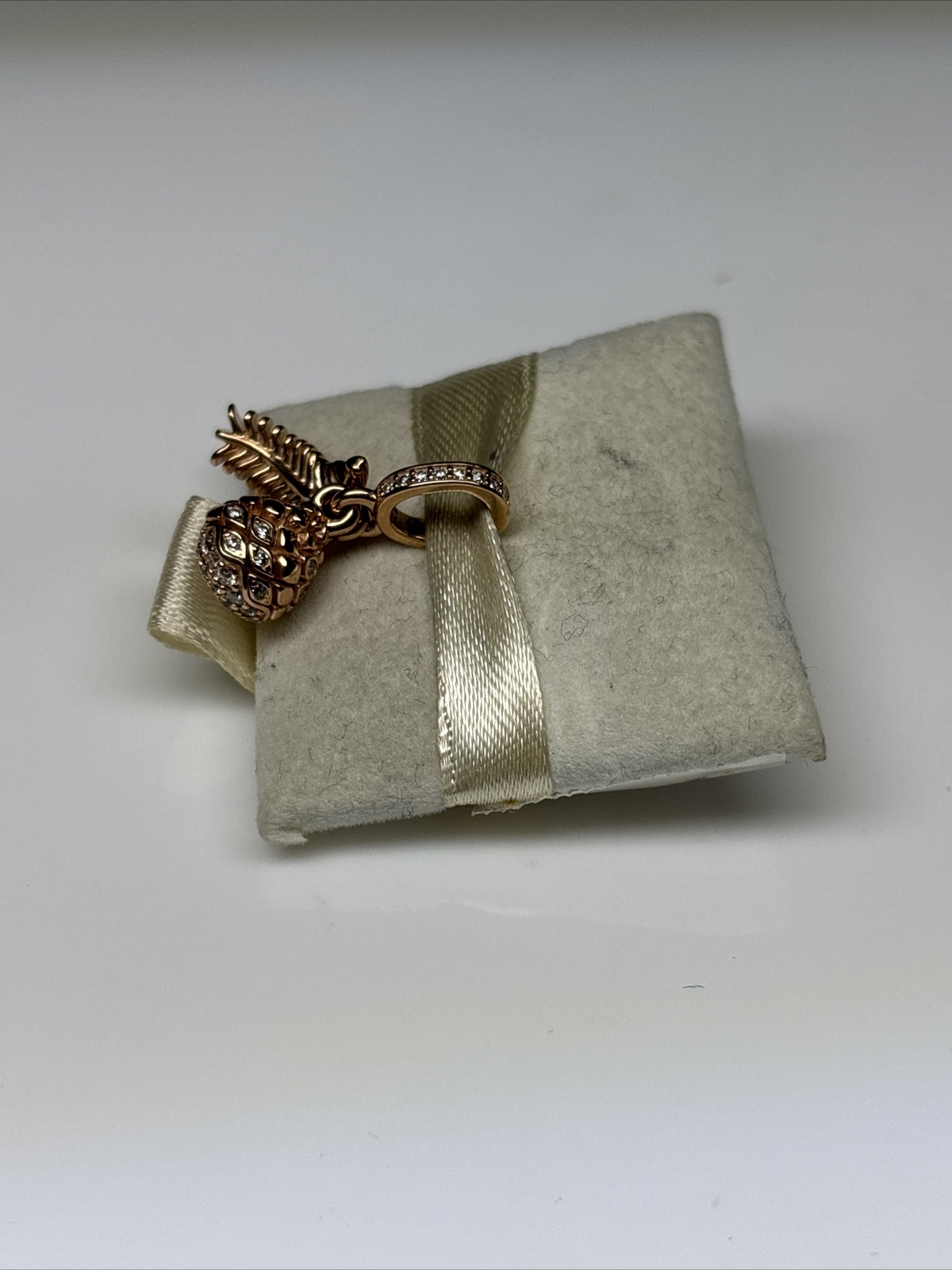 Authentic Pandora Pinecone And Feather Rose Good Dangle Charm 789557C01 ...