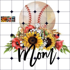 Sublimation Print Baseball Mom Ready to Press Heat Transfer