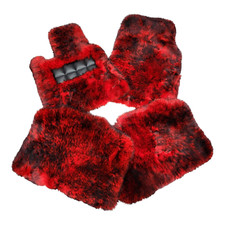 2024 - 2025 Red Black Sheepskin Floor Mats for 2024 - 2025 Rolls Royce Spectre