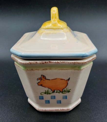 Vintage Hand Painted Ceramic Covered Serving Dish/Portugal/Multicolored/Animals - Picture 3 of 12