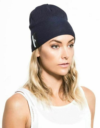 Beanie Knit Hat Headwear Navy Blue Logo 