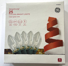GE String A Long 25 Clear Bulb Lights C-9 Cool Bright, Christmas Party, Weddings