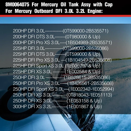 Oil Tank Assembly for Mercury Optimax Outboard 200 225 250 300 HP 1200-8M0064075 - Picture 4 of 7