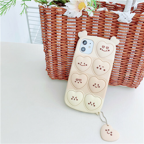 Neu Push Bubble lustige Emotionen Handyhülle mit Anhänger für iPhones 6-13 - Bild 8 von 9