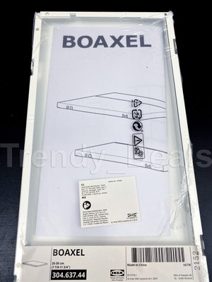 IKEA Boaxel Adjustable Shelf - White, Steel & Epoxy Coating, 7 7/8" To 11 3/4" Width (20-30cm), Model 304.637.44