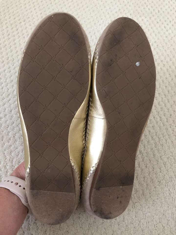 Zapatos planos Jack Rogers talla 9 gamuza dorado beige Foto 4 de 4