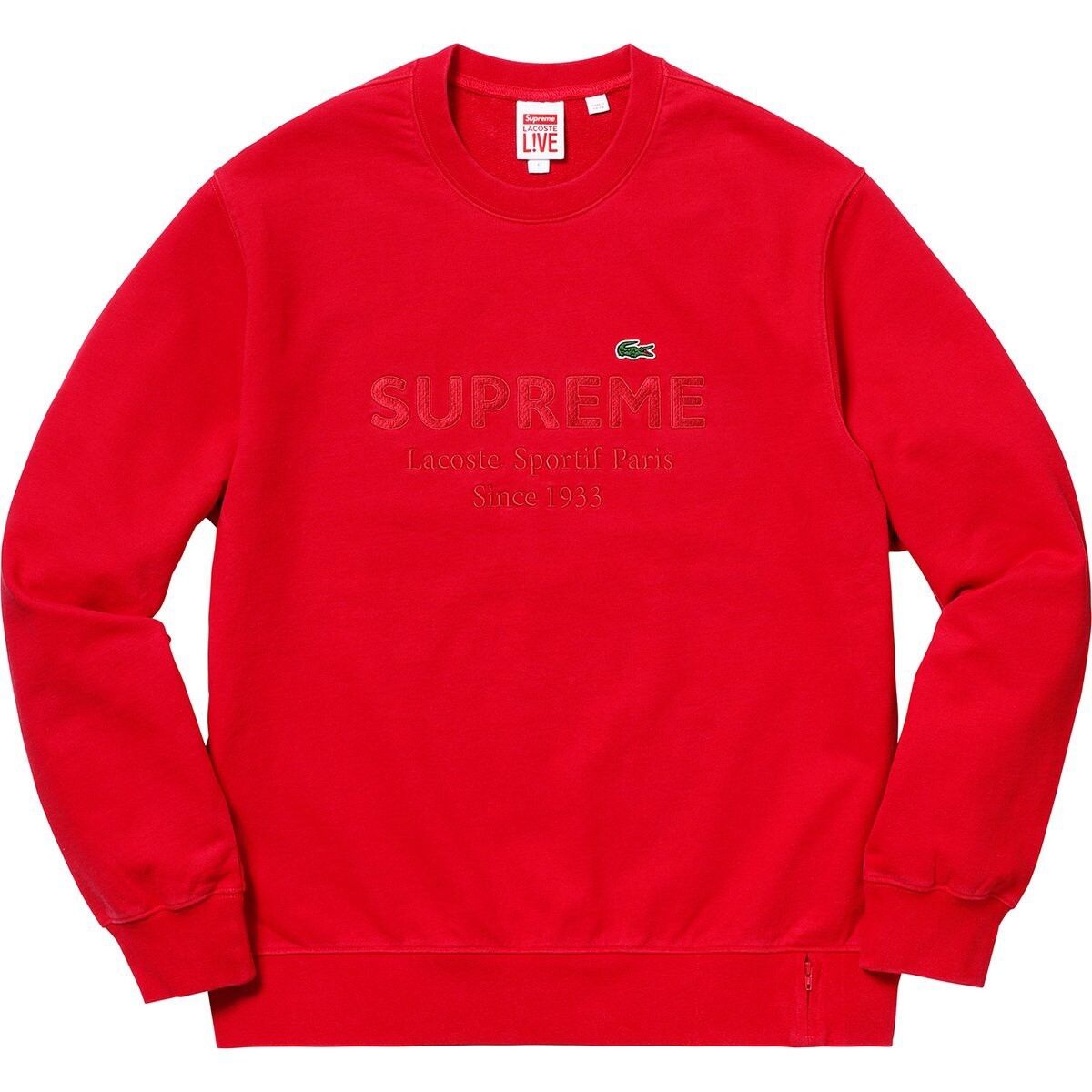 paritet fuldstændig stenografi SUPREME LACOSTE CREWNECK RED SIZE MEDIUM BRAND NEW READY TO SHIP | eBay