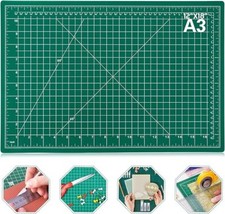 Self-Healing Double-Sided Cutting Mat for Craft Sewing Hobby Fabric, 12in x 18in