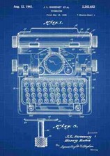 Typewriter blue patent print A4 Vintage thumbnail