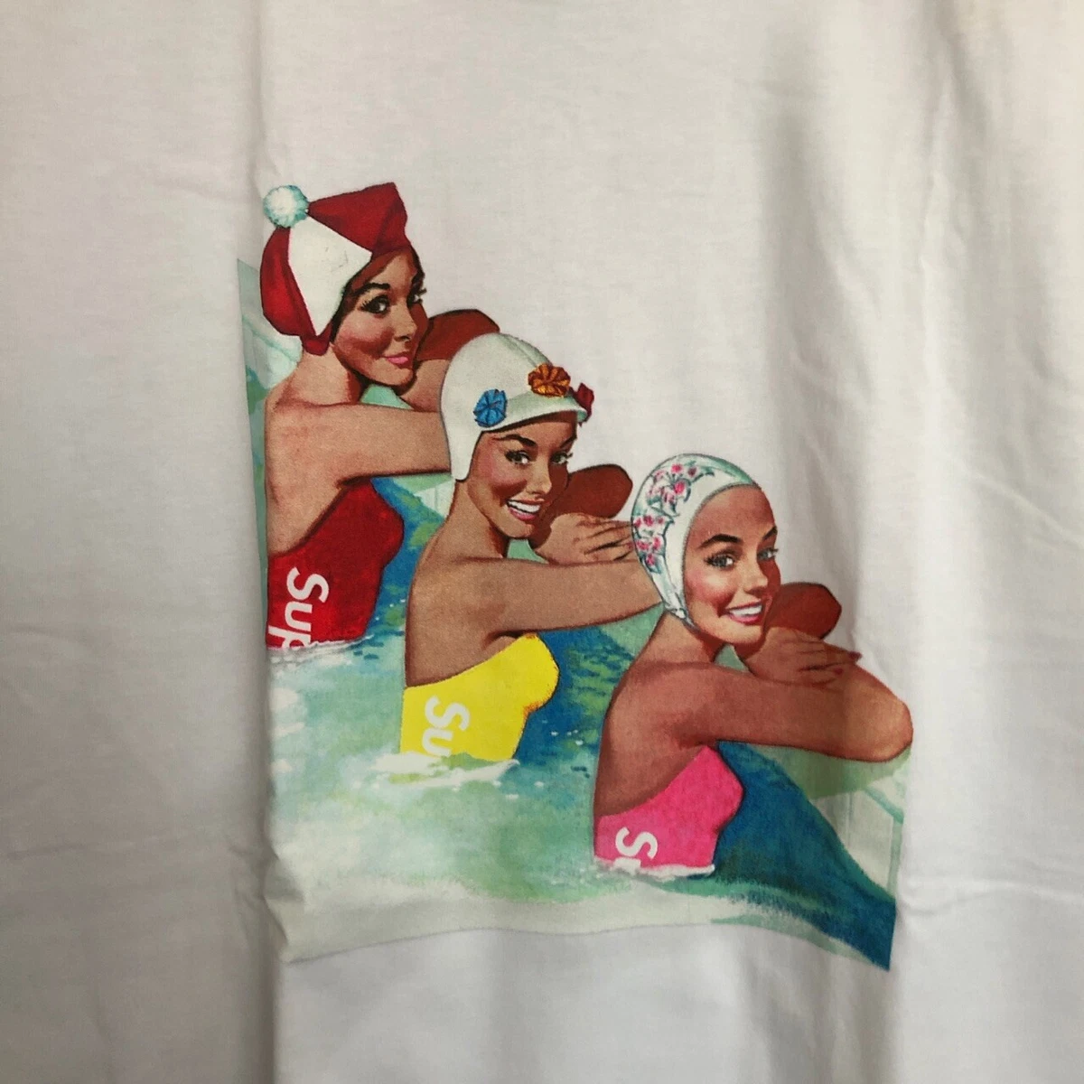 SUPREME SWIMMERS TEE SS 18 WHITE SZ LARGE