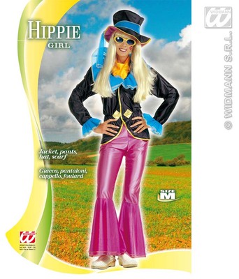 Ladies 60's 70's Deluxe Hippie Girl Hippy Chick Fancy Dress Outfit