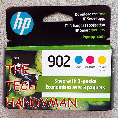 3-PACK HP 902XL Color Ink Cartridges - Genuine HP Ink For OfficeJet Pro 6965, 6966, 6968 Printers