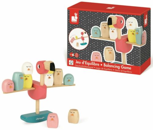 JANOD Flamant Rose Balancement Jeu Jouet en Bois Idée Cadeau Zigolos Adapté 3-6