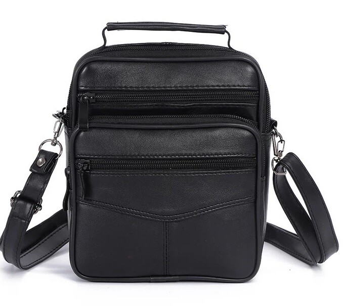 BANDOLERA DE HOMBRE EN PIEL COLOR NEGRO