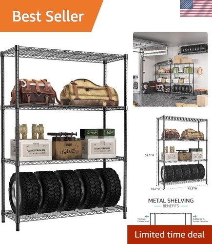 4 Tier Metal Racking Heavy Duty 1400 LBS 4-Tier Adjustable Metal Rack - Modern Storage ...