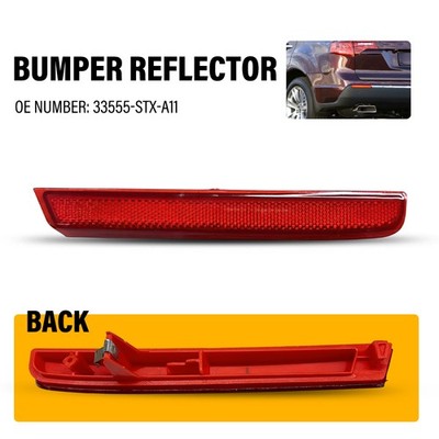 For 2010-12 2013 Acura MDX Left Rear Bumper Reflector 1X Red Lens 33555-STX-A11
